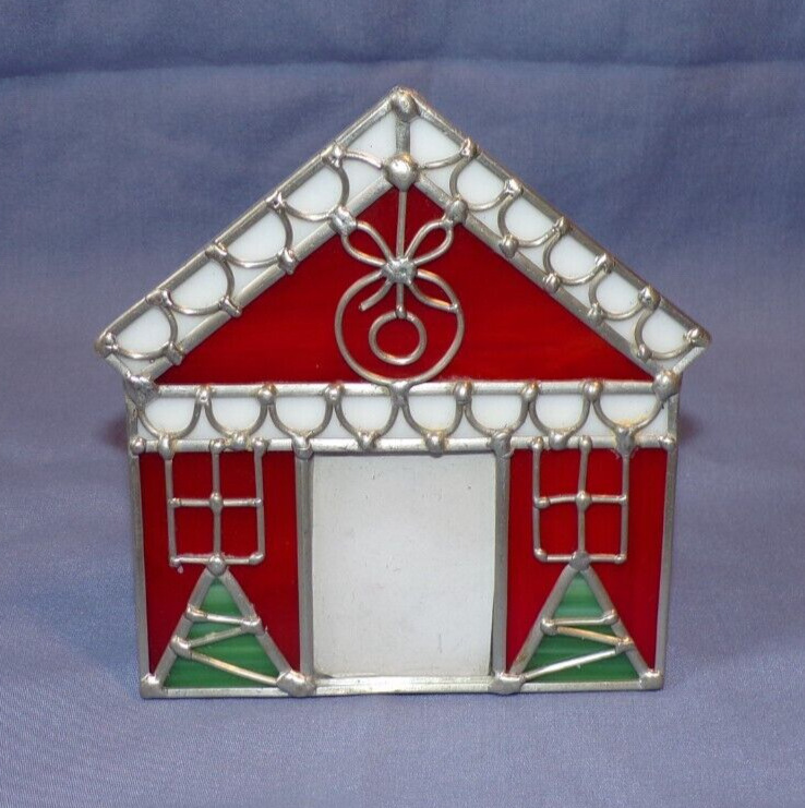 Malden Stained Glass Christmas Village Gingerbread House Wallet Picture Frame 5\