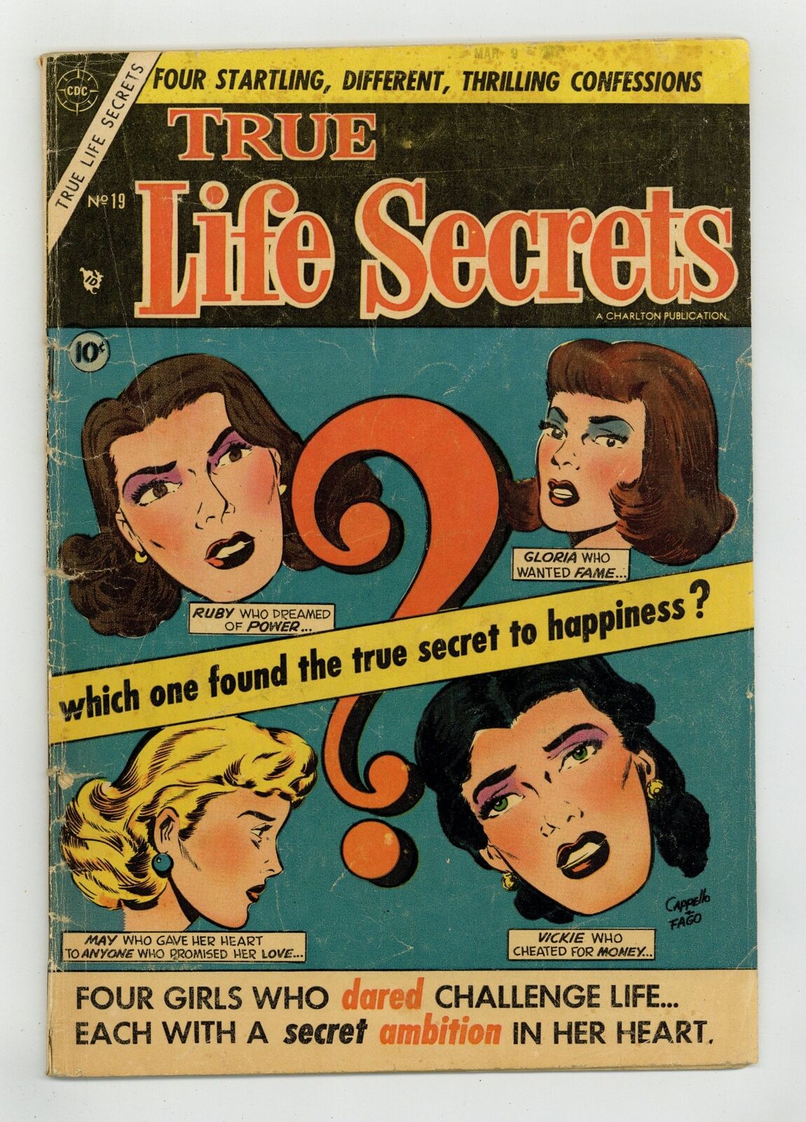 True Life Secrets #19 GD- 1.8 1954