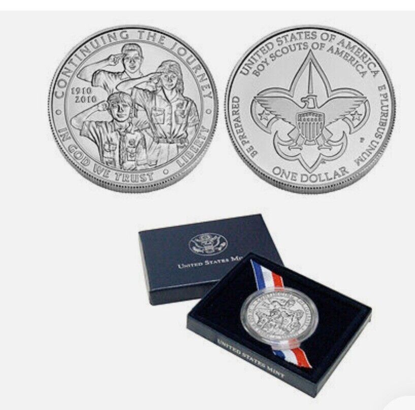 2010 Boy Scouts Silver Commemaritive Coin  Uncirculated