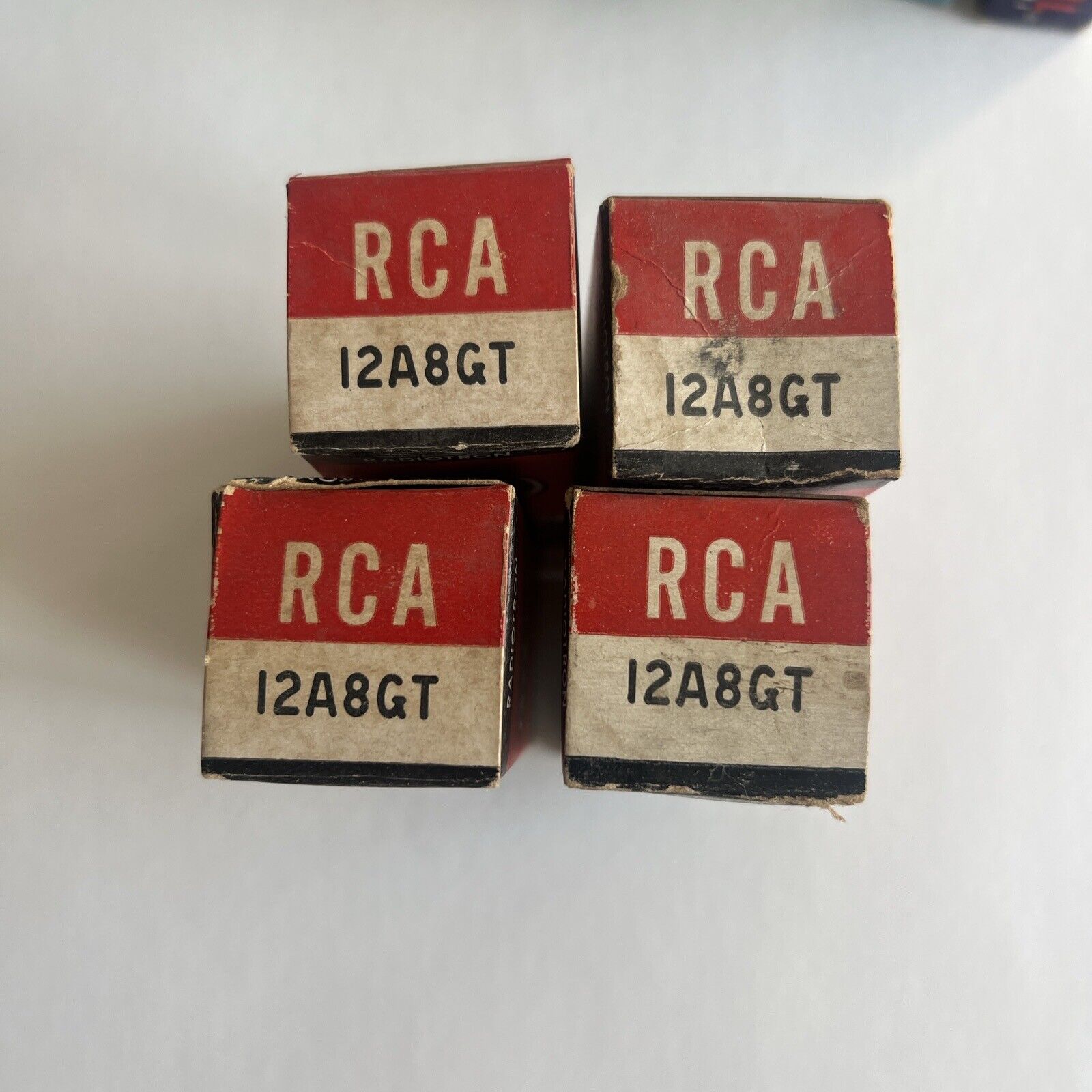 Quad (4) NOS RCA 12A8GT VACUUM TUBES 39-1940s radios fada ge sears silvertone
