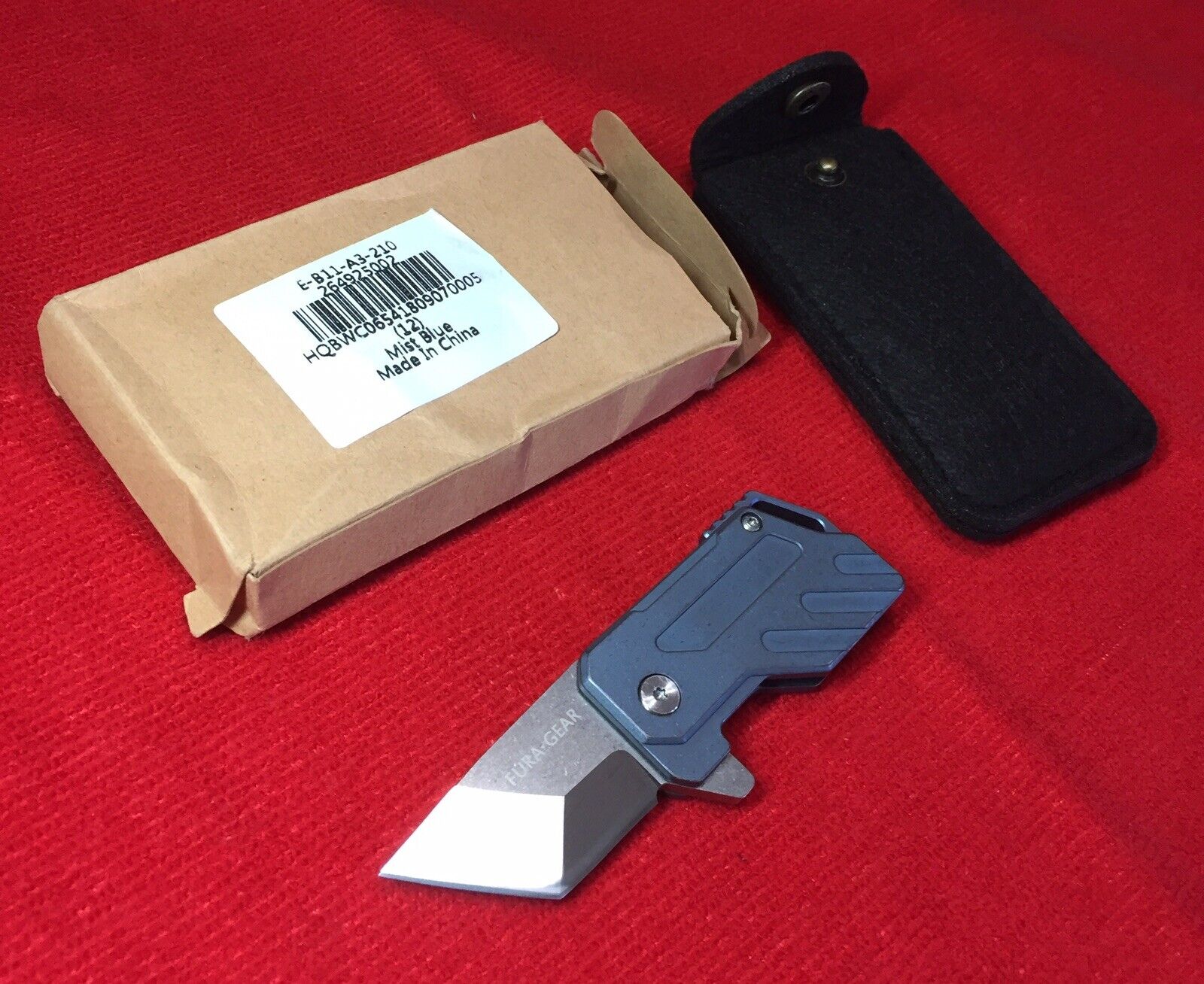 NOS Fura Gear Mist Blue Frame Lock Knife D2 Steel Sold Out
