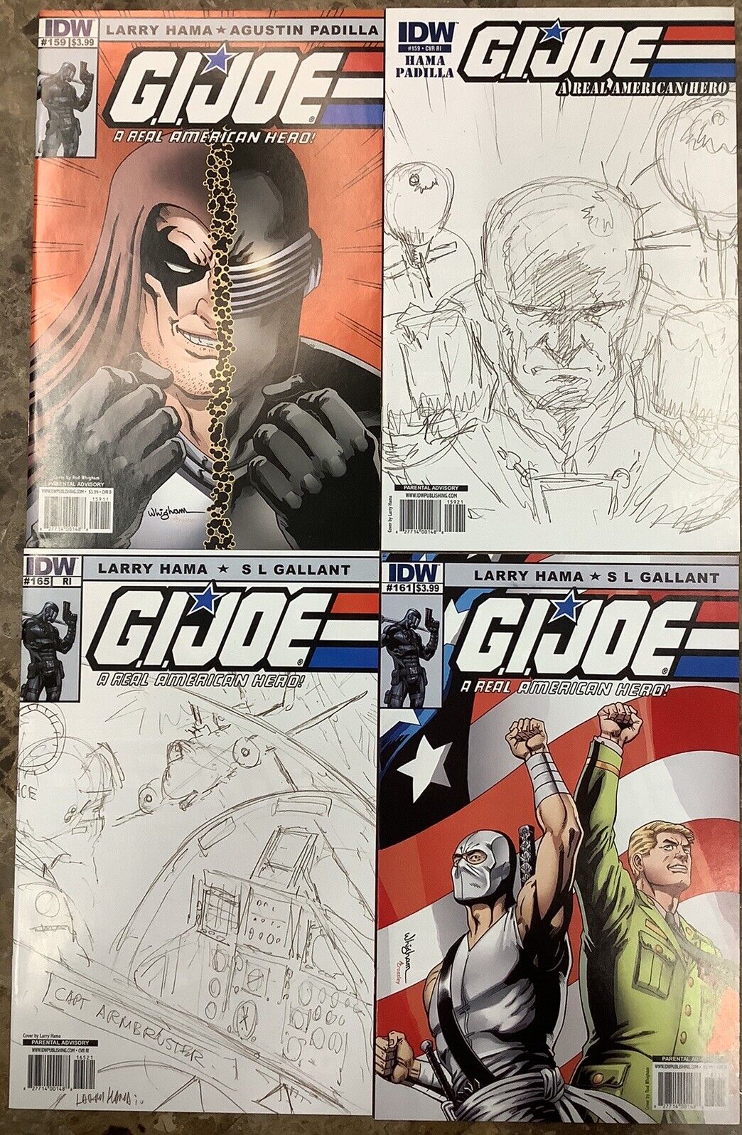 G.I. Joe 159B, 159 Sketch, 161B, 165 Sketch IDW 2010/11 1st Print Comic Books