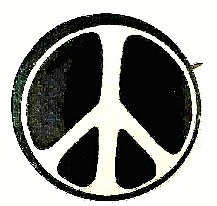 PEACE SIGN BUTTON  - 1974 Aldermaston Peace Symbol - 1\