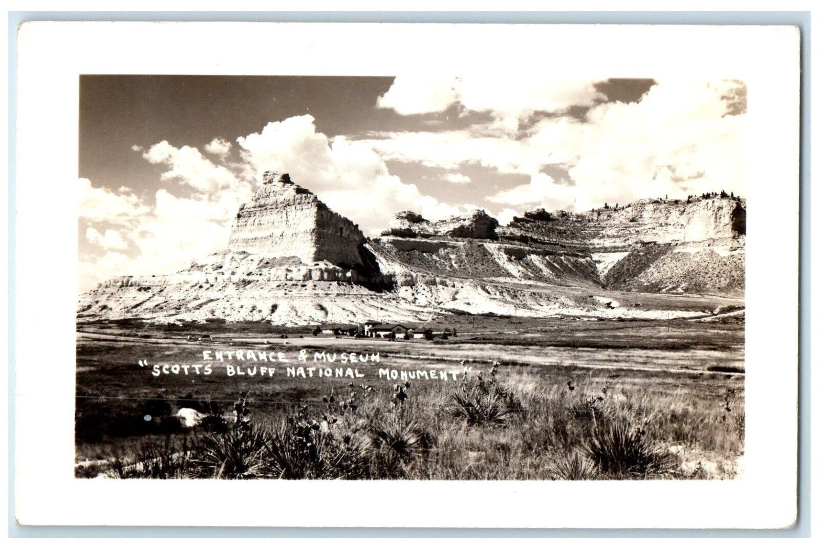 c1940's Entrance & Museum Scotts Bluff National Monument RPPC Photo Postcard