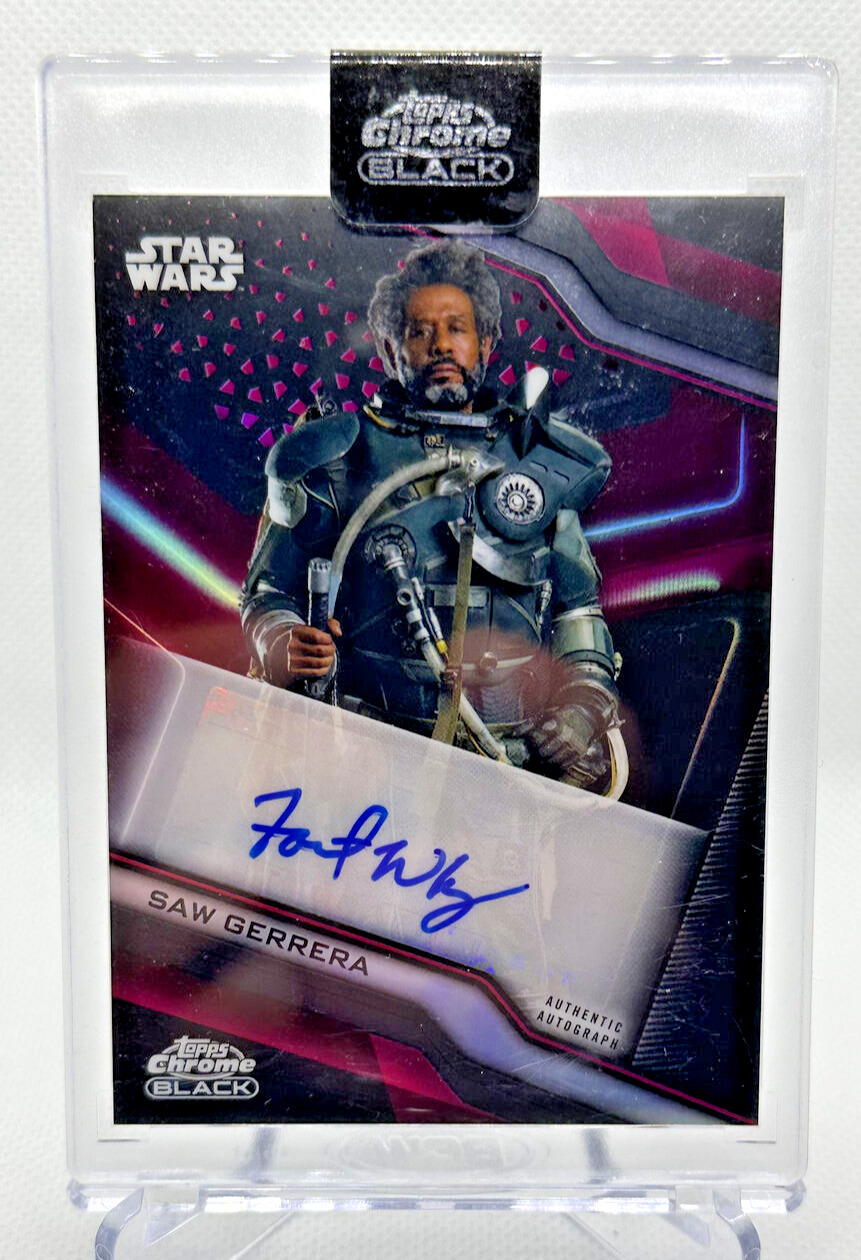 2022 Topps Chrome Black Star Wars Forest Whitaker Saw Gerrera RED Auto 3/5