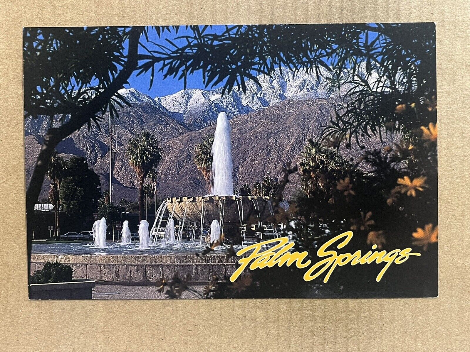Postcard California CA Palm Springs Regional Airport Fountain Vintage PC
