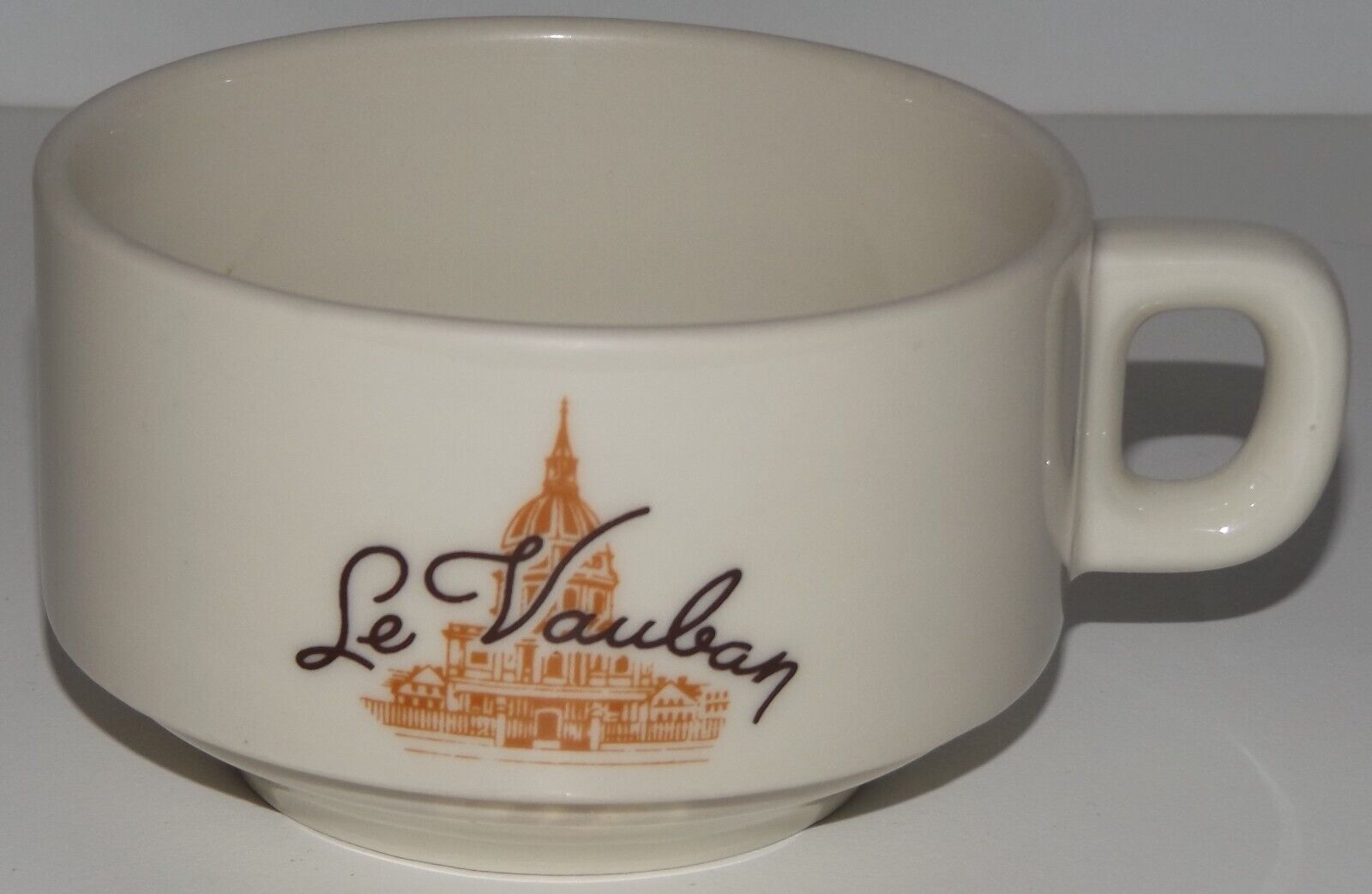 VINTAGE LE VAUBAN COFFEE CUP ACROSS FROM NAPOLEON\'S TOMB IN THE HEART of PARIS