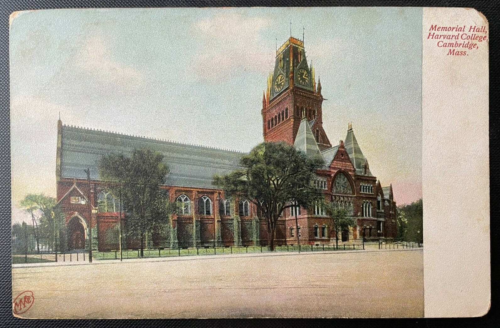 Vintage Postcard 1907-1915 Memorial Hall, Harvard, Cambridge Massachusetts (MA)