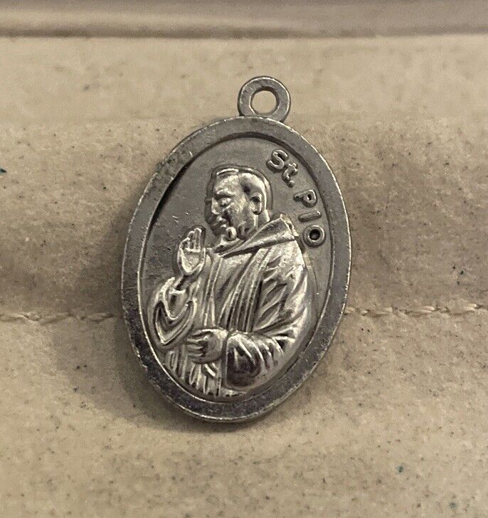 Vintage Saint Pio Pray For Us Religious Medal