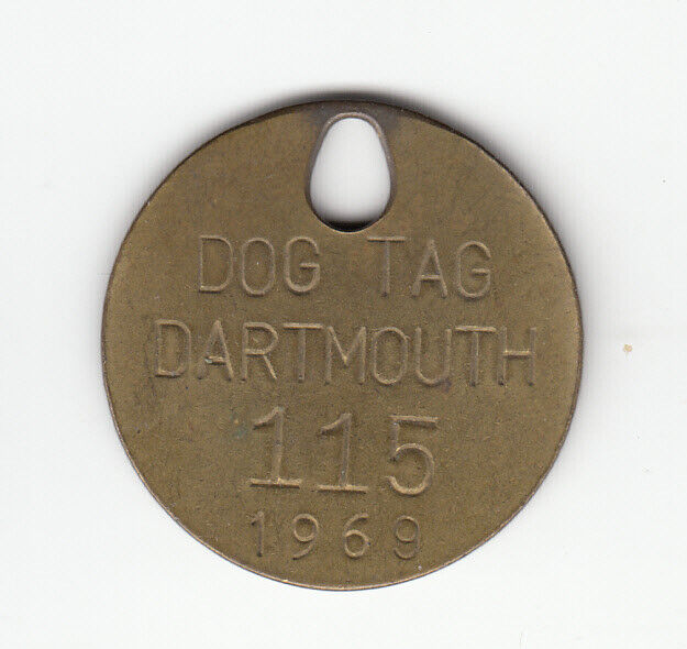 1969 DARTMOUTH (MASSACHUSETTS) DOG LICENSE TAG #115