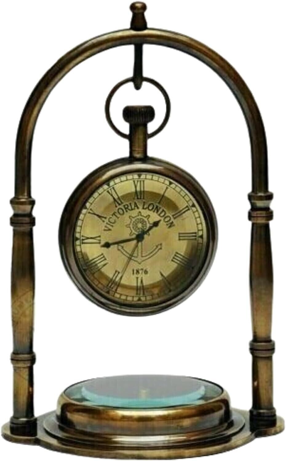 Beautiful Vintage Brass Desk Clock Table Clock Antique Nautical Clock Brass