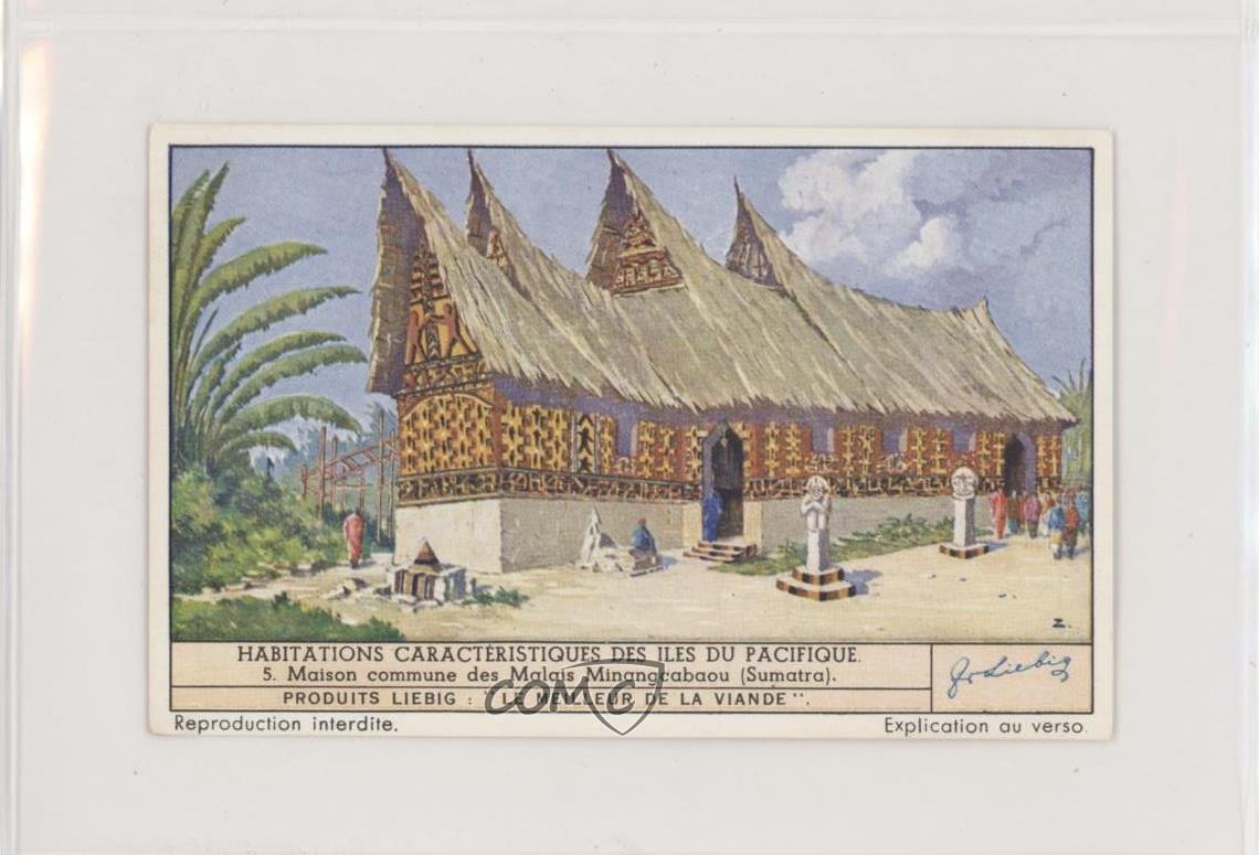 1950s Liebig Typical Dwellings of the Pacific Islands French #5 z6d
