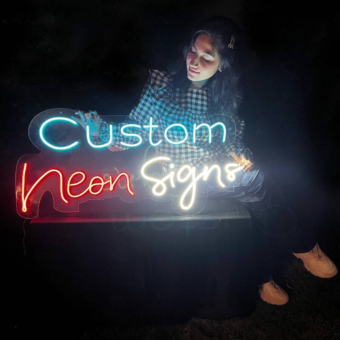10in/15in/20in/25in Free Design Neon Sign LED Night Light Custom Name Neon Light