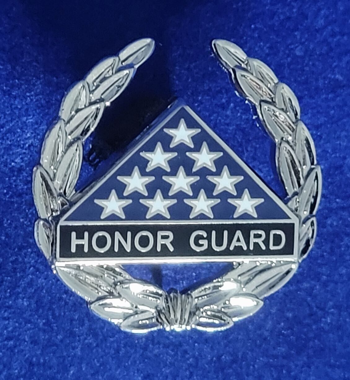 LEAF HONOR GUARD PIN, Item #12:  Silver (nickel) color plated