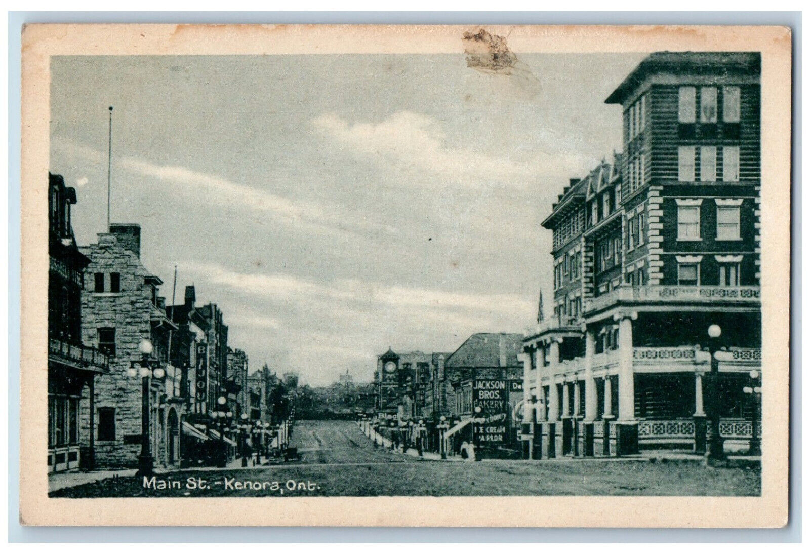 Kenora Ontario Canada Postcard Main Street Jackson Bros c1940's Unposted