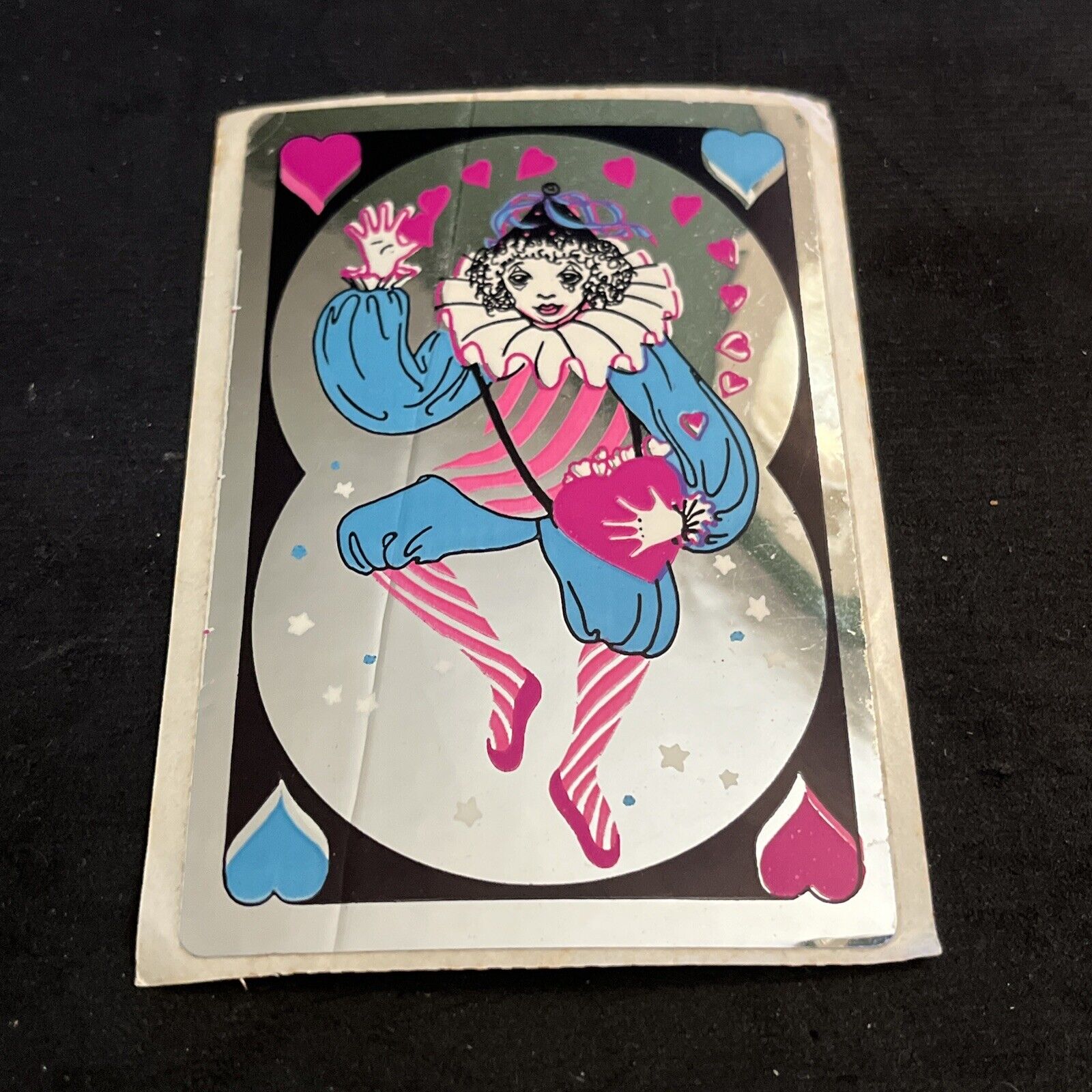 Vintage 80’s SANDYLION Foil Harlequin CLOWN Sticker - Rare
