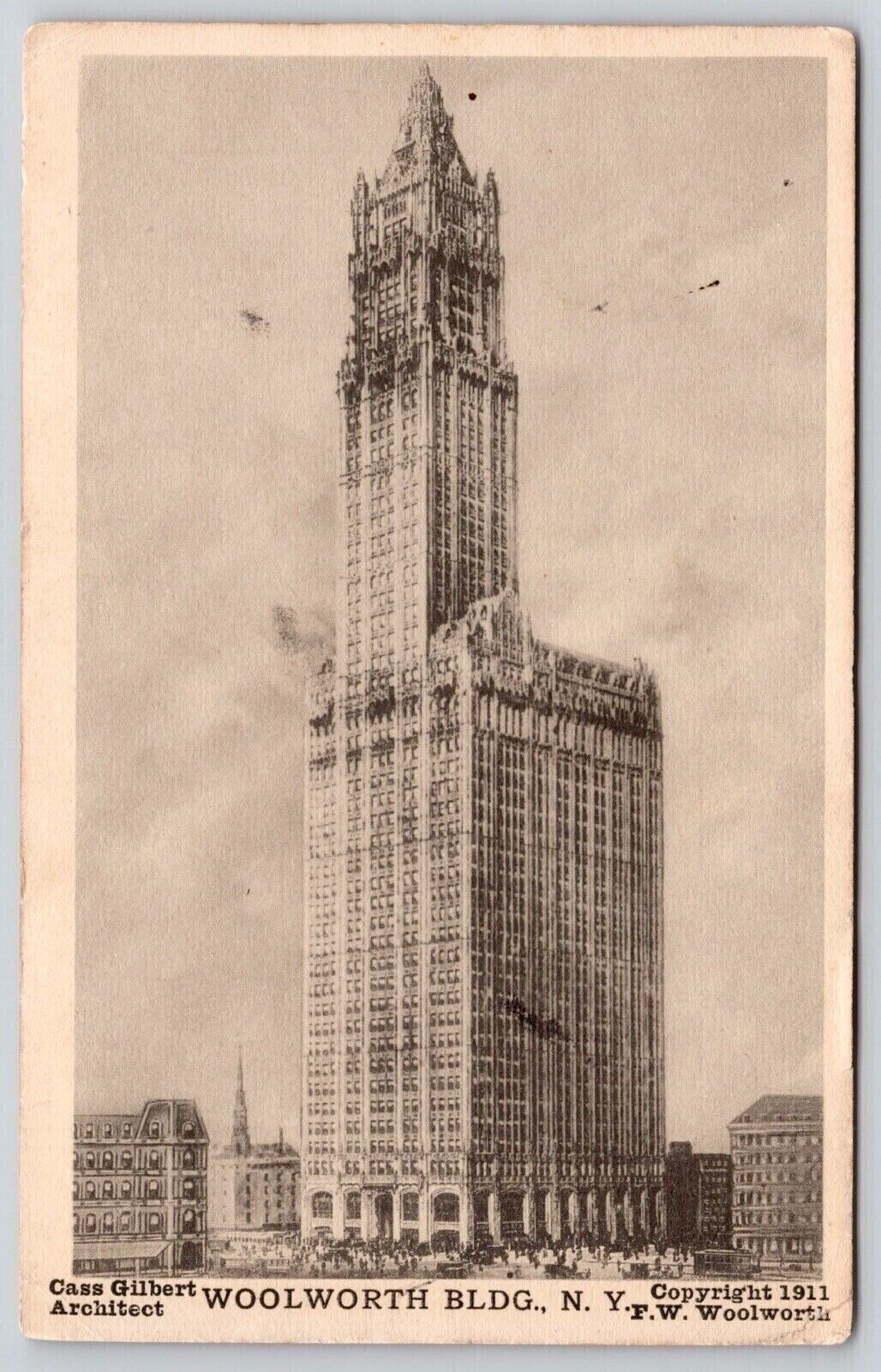 New York City New York Woolworth Building City Landmark BW UNP Postcard