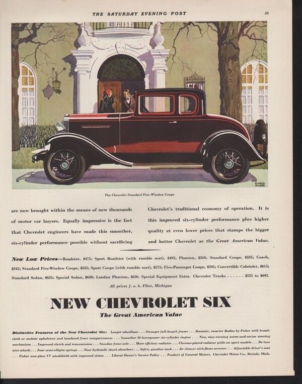 1931 CHEVY SIX STANDARD COUPE CAR AUTO DETROIT ROADSTER15176