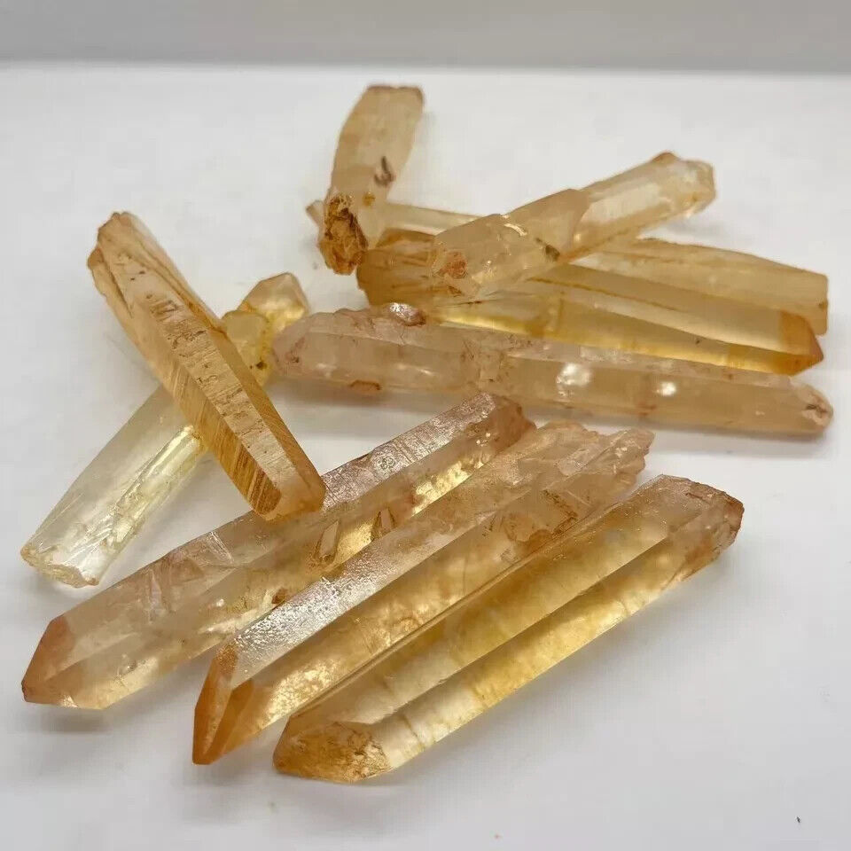 290g 10pcs Natural rough quartz crystal single point mineral specimens  D725