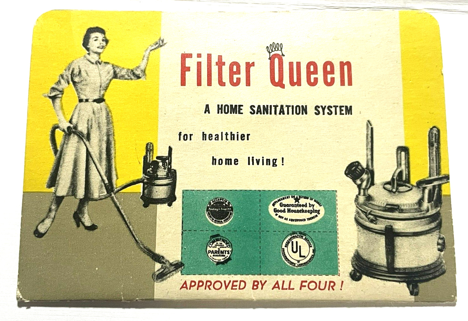 Filter Queen Home Sanitation Sewing Advertising Needle Book c.1950s