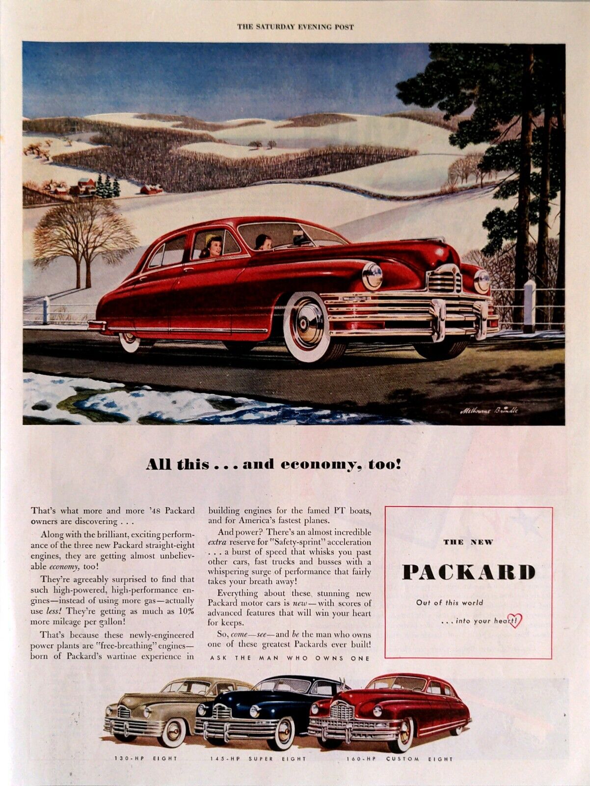 1948 Packard Automobile Out Of This World Into Your Heart Safety Sprint Print Ad