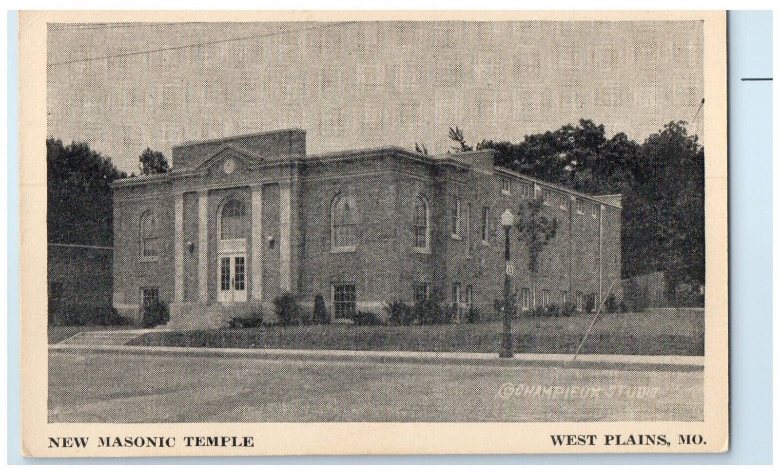 c1930's New Masonic Temple Building West Plains Missouri MO Vintage Postcard