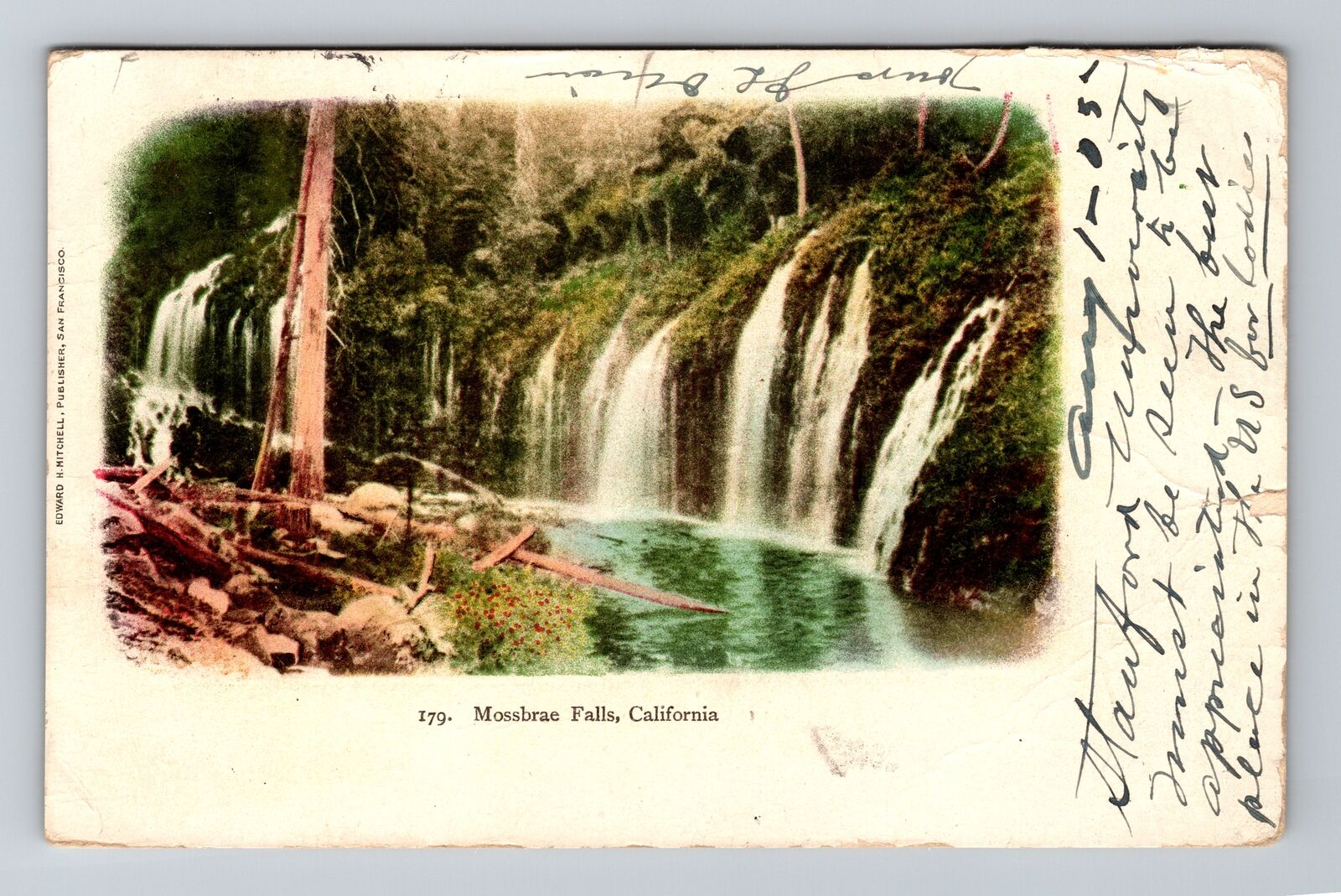 Dunsmuir, CA-California, Mossbrae Falls c1905 Antique, Vintage Postcard