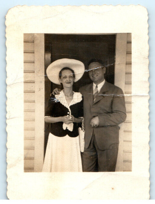 Vintage Photo 1940's, @ a Southern Wedding Older Couple, Creased, 4.25x3.25
