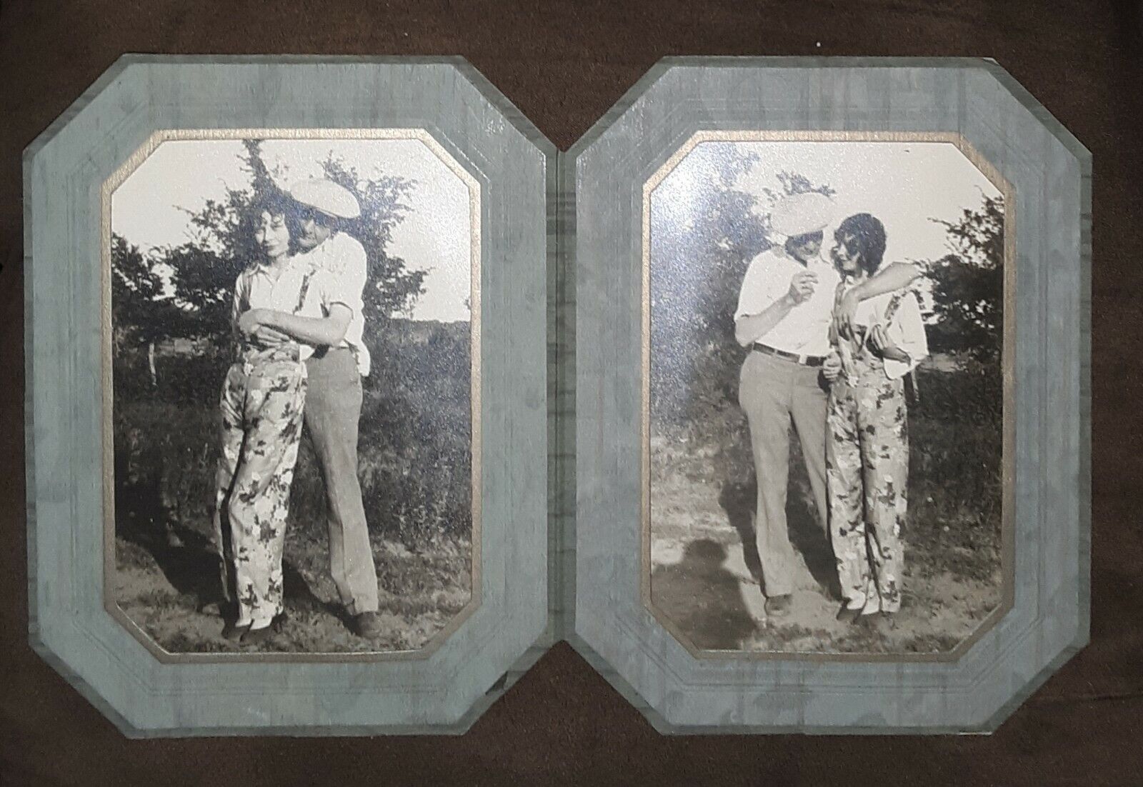 Vintage Loving, Playful Man & Woman Couple Bi-fold Photos + 2 Other photos