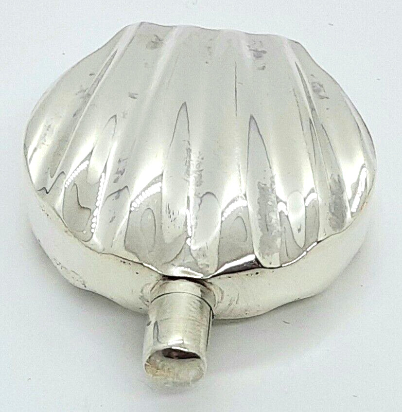 SMALL STERLING SILVER SCALLOP PERFUME BOTTLE THAILAND NEW