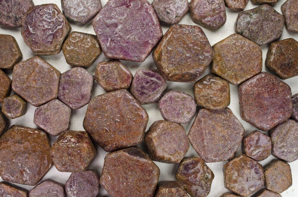 1/2 Pound of Natural Hexagonal Ruby - \