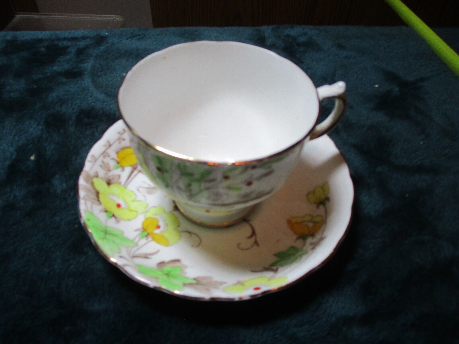 Antique Plant Tuscan China Pastel Floral Teacup And Saucer England #ed Gold Trim