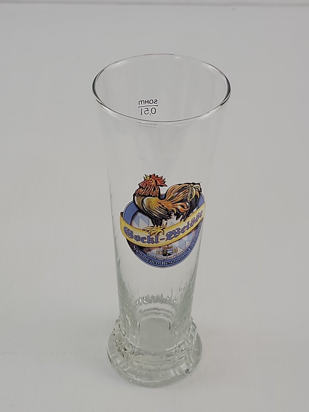Cockl-Weiss German Beer Restaurant Cocklwirt Tall Glass 1 One Pint Rooster Logo