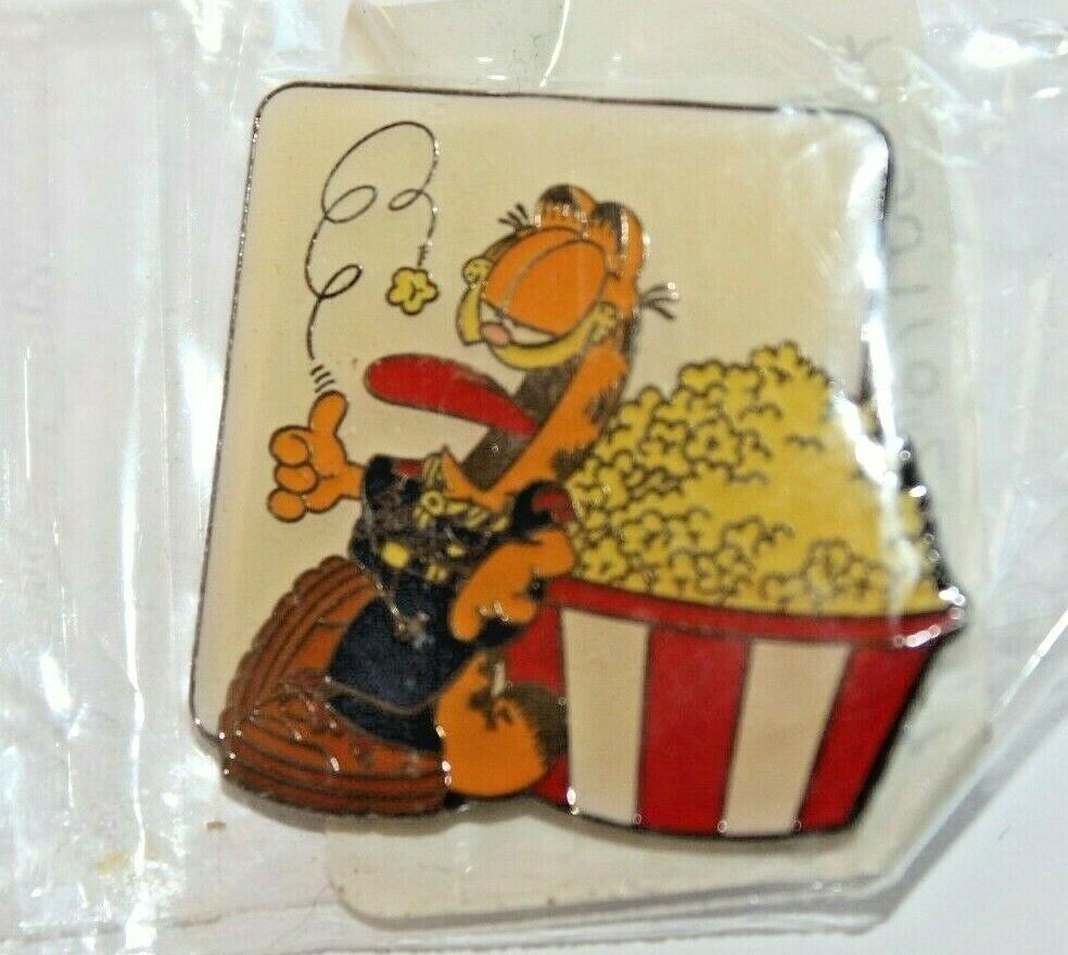 Vintage Garfield Enamel Advertising Collector Pin Hat Lapel Paws 80's NOS NEW 