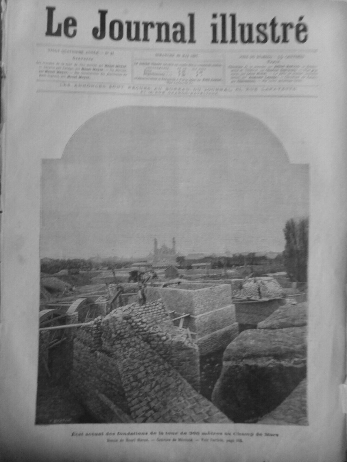 1889 TOUR EIFFEL PARIS 15 OLD NEWSPAPERS