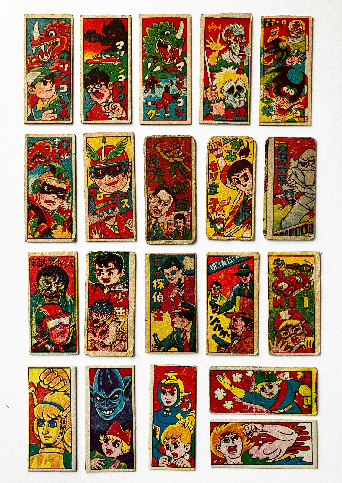 Super Hero MENKO 1960\'s Vintage Japanese Cards lot 20 - National Kid Marine Kong