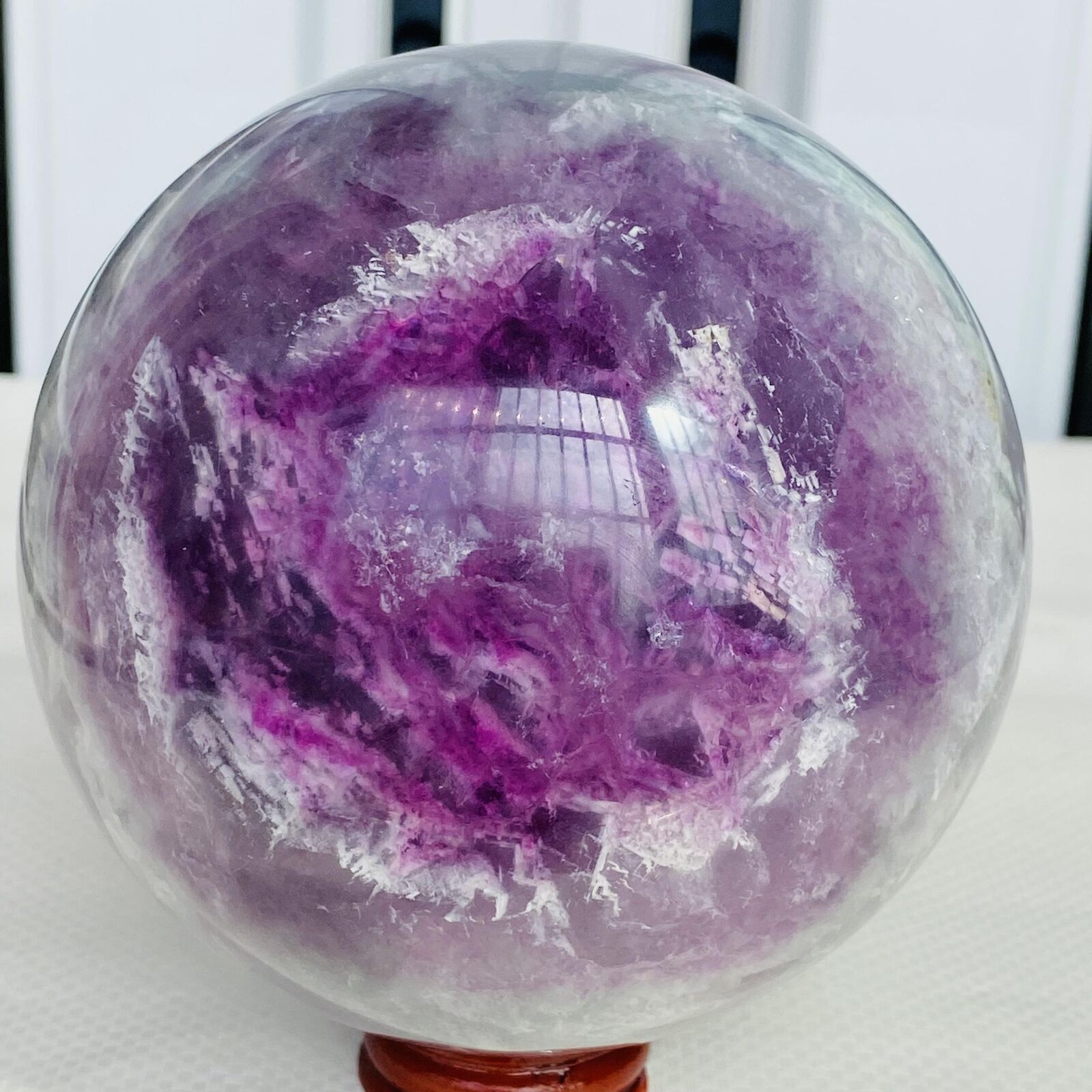 2260G Natural Fluorite ball Colorful Quartz Crystal Gemstone Healing