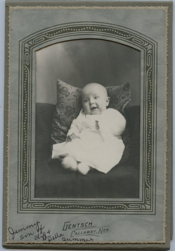 Original Antique Photo-Callaway Nebraska-Jimmy Summer-Baby-Gentsch Photographer