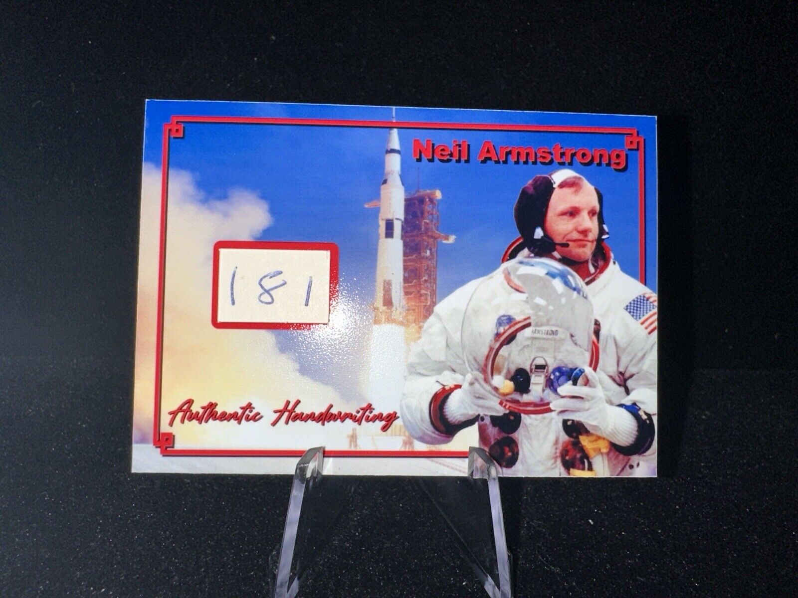 Neil Armstrong Handwritten Word 181 Custom Trading Card - Apollo 11 - JSA