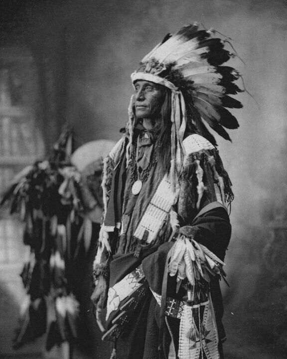 Unknown Chief Native American Indian 8 x 10 Photo vintage taken in 1800s