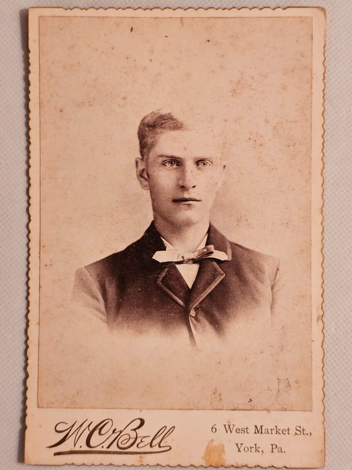 Antique Cabinet Card- Man W.C. Bell York, PA