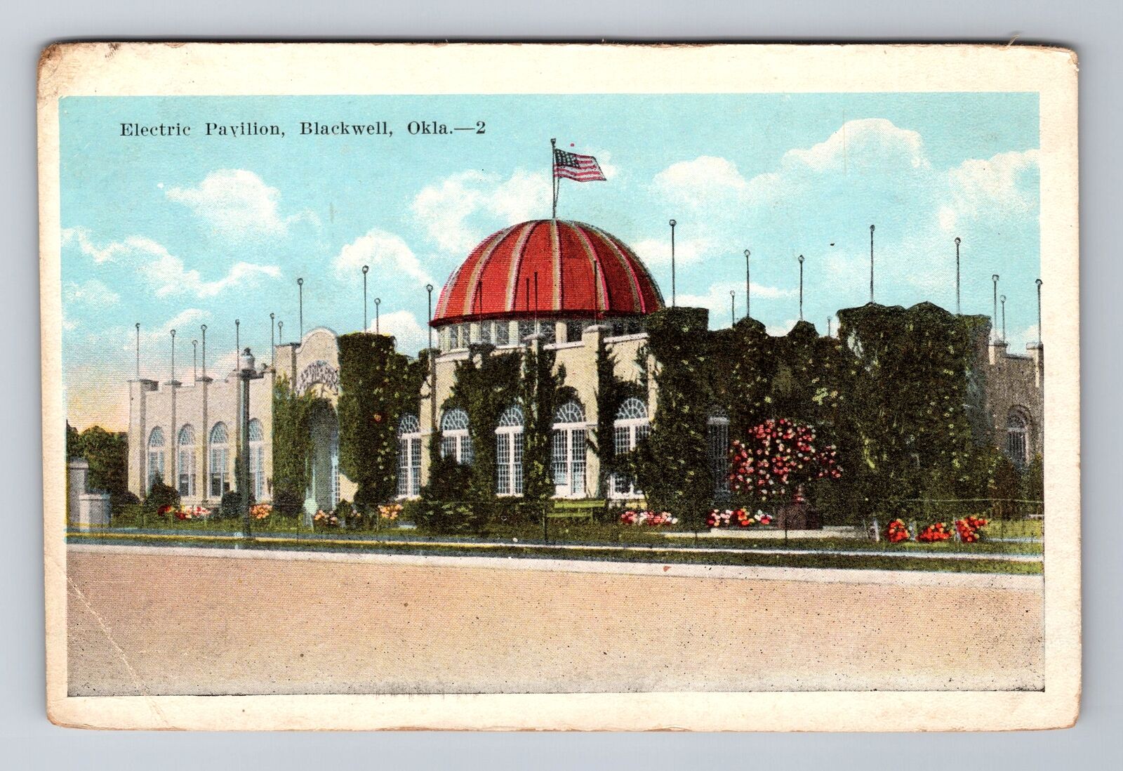 Blackwell OK-Oklahoma, Electric Pavilion, Antique Vintage Souvenir Postcard