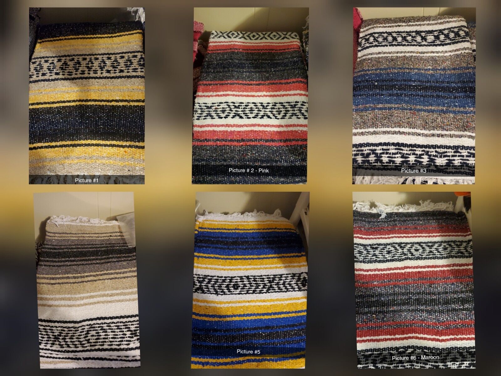 Authentic Mexican Falsa Blanket Cobija Falsa Different Colors Differente Colores