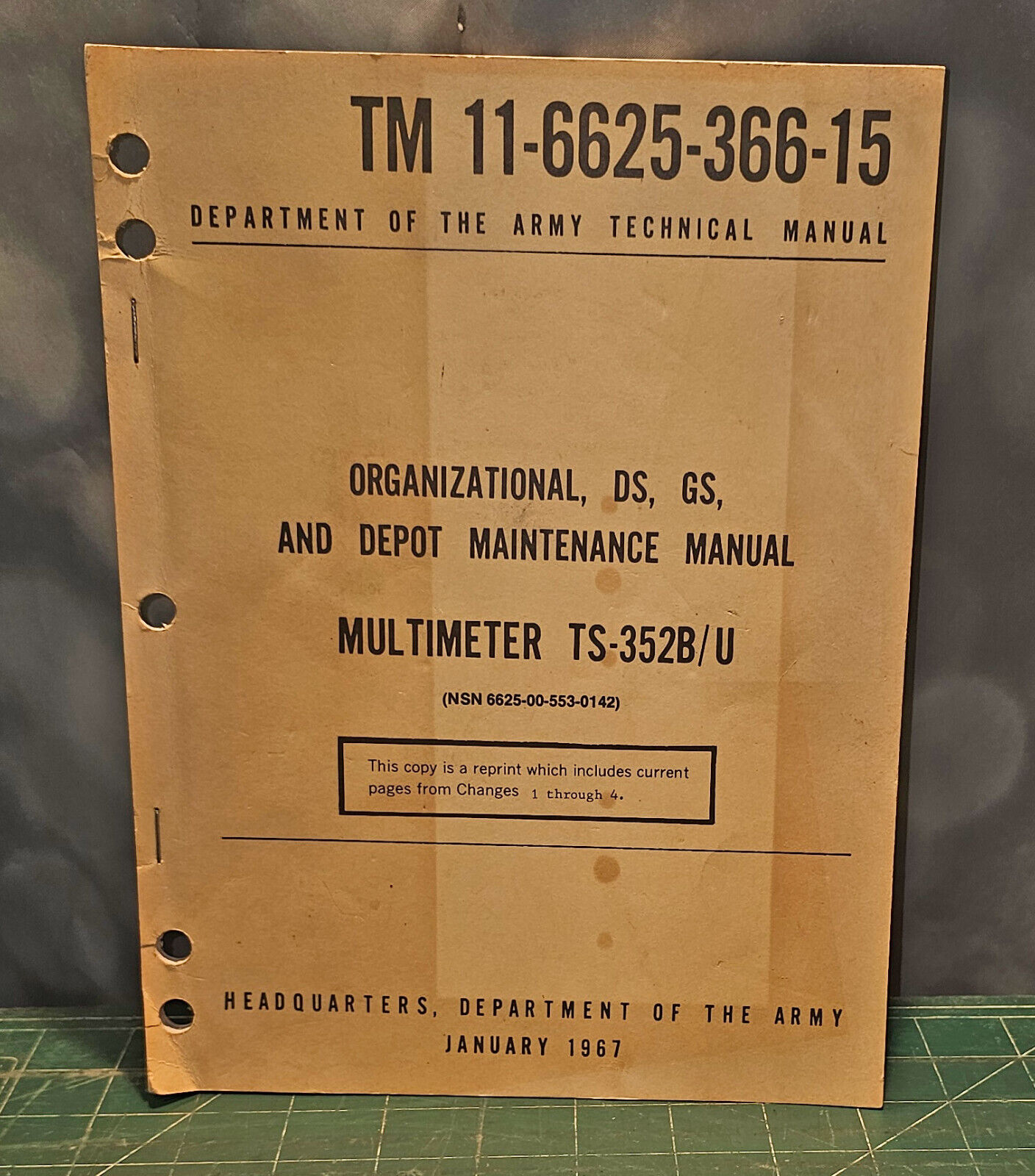 Army Maintenance Manual for Multimeter TS-352B/U (TM 11-6625-366-15)