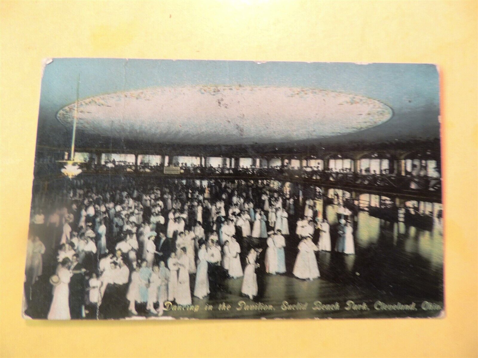 Euclid Beach Park Cleveland Ohio vintage postcard Dancing in the Pavilion 1912