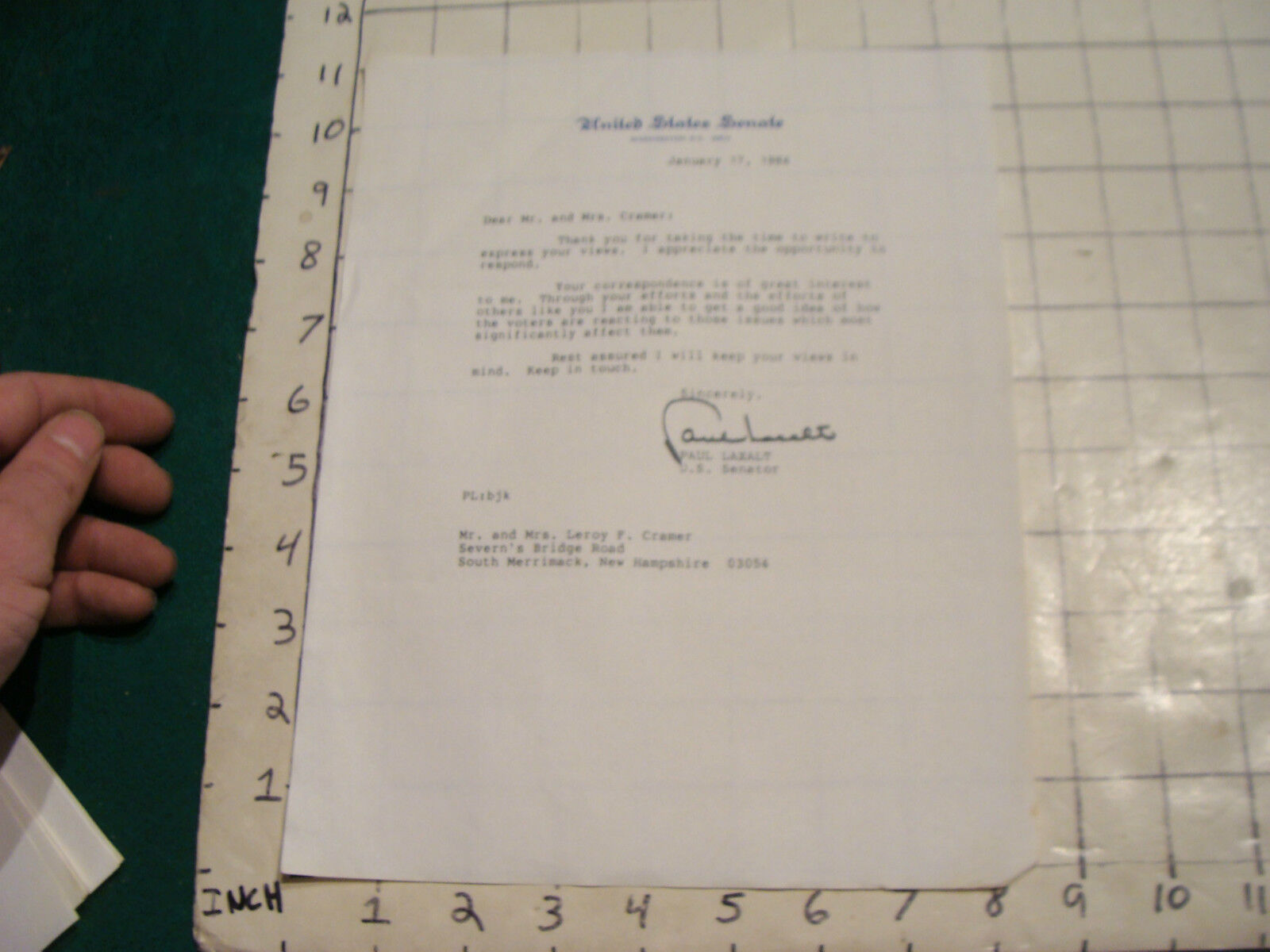 Vintage U S Senate autograph w letter 2-23-1983 PAUL LAXALT on GENERAL IDEAS