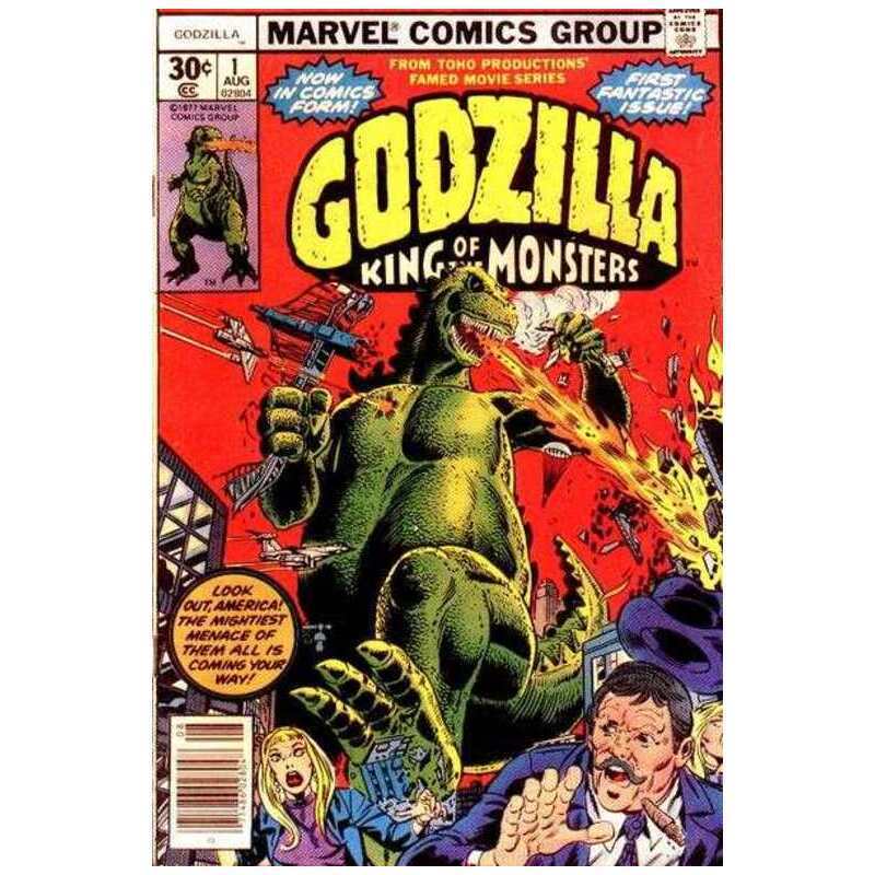 Godzilla #1  - 1977 series Marvel comics Fine minus Full description below [v\
