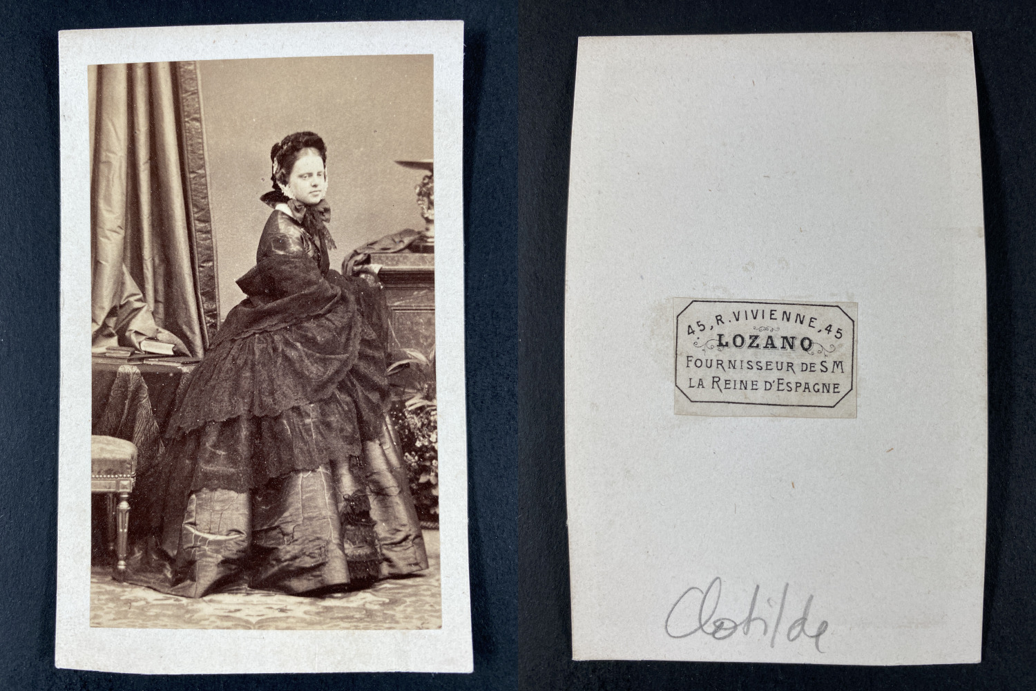 Lozano, Paris, Princess Marie-Clotilde of Savoy Vintage cdv albumen print Ti
