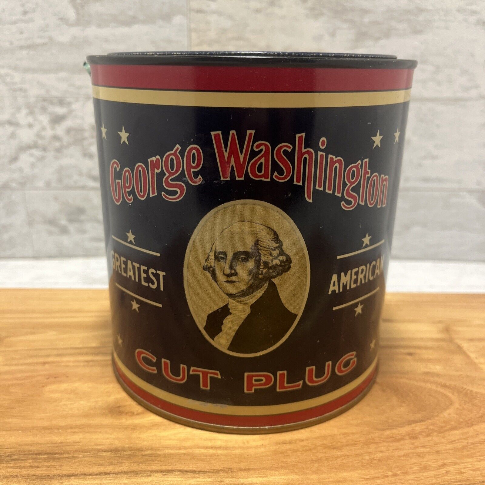 Vintage George Washington Tin Cut Plug Tobacco R.J. Reynolds Can American