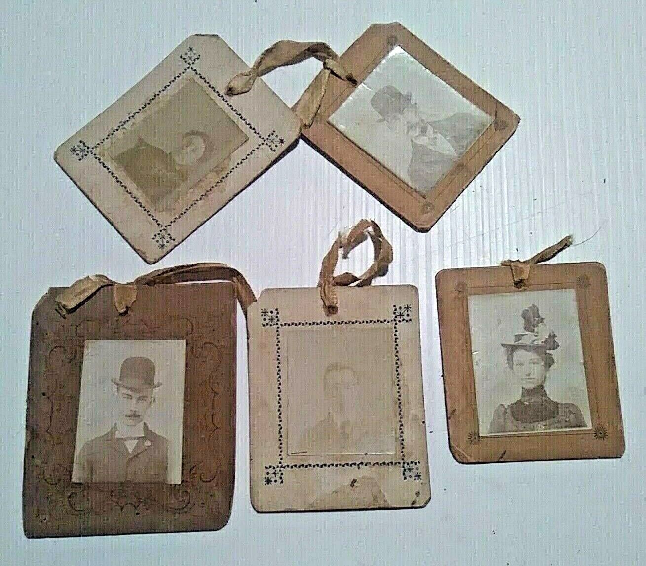 Lot of 5  Penny Photos Early 1900\'s Pickard’s  Incl Husband / Wife Pair